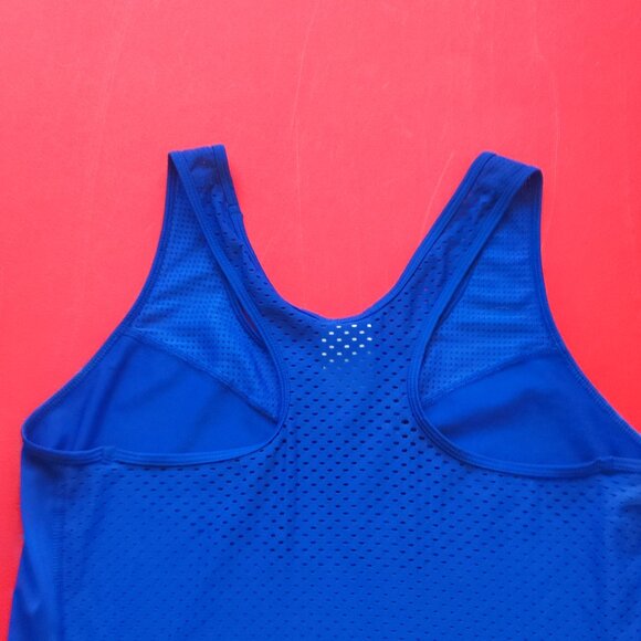 Nike Pro Dri-fit cross back athletic / running tank top blue women's size M - Picture 4 of 7
